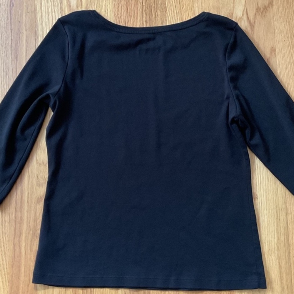 Talbots Pima top ⭐️ black ⭐️ LP ⭐️ like new ⭐️ 3/4 sleeve ⭐️ boatneck